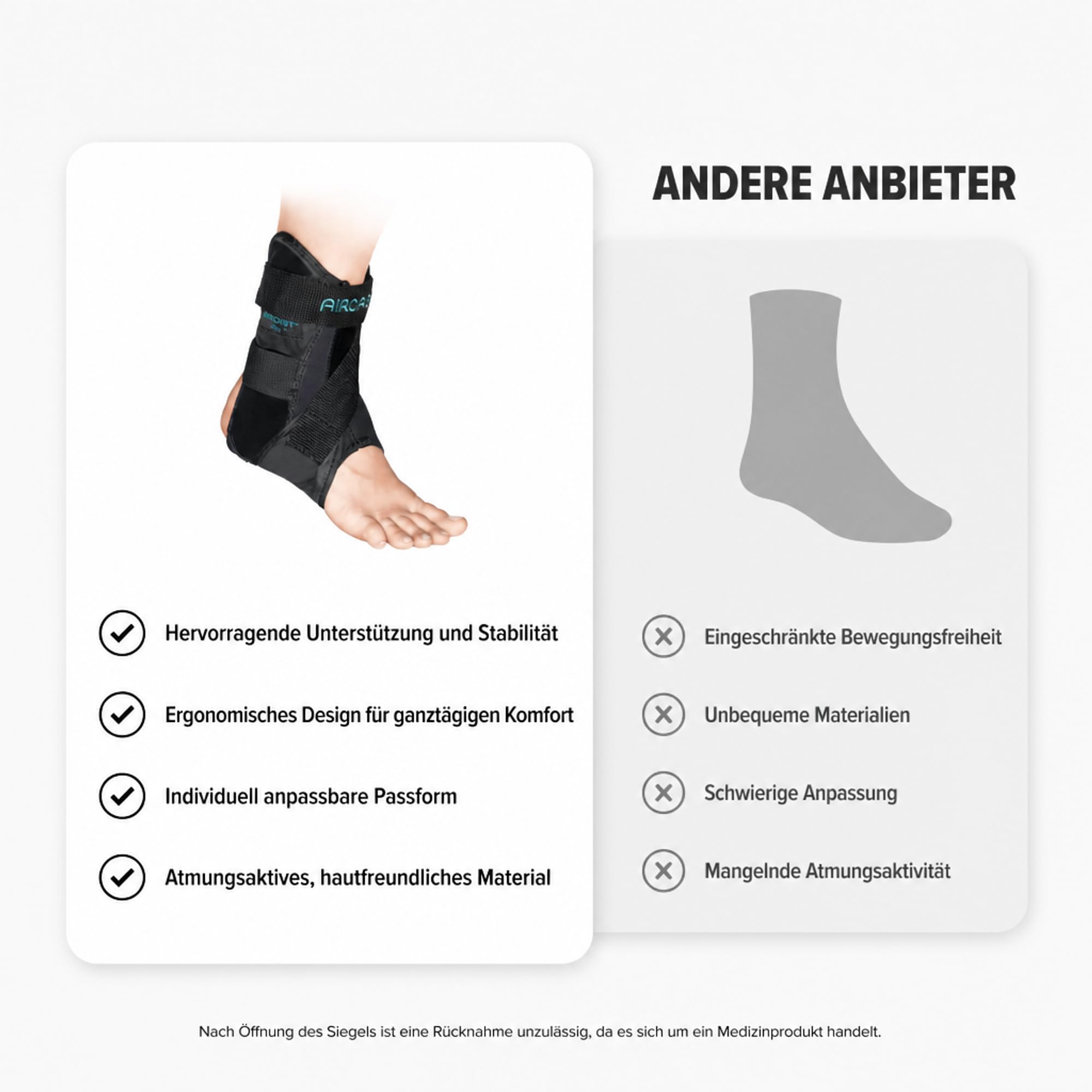 Aircast AirGo Tobillera XL derecha 1 pieza
