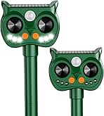 2 Pack Upgraded Solar Ultrasonic Animal Repellent Outdoor – Motion Activated Deer, Squirrel, Cat, Raccoon, Dog & Bird Deterrent with Multi-Frequency LED Strobe & Ultrasonic Sweep Yard Garden