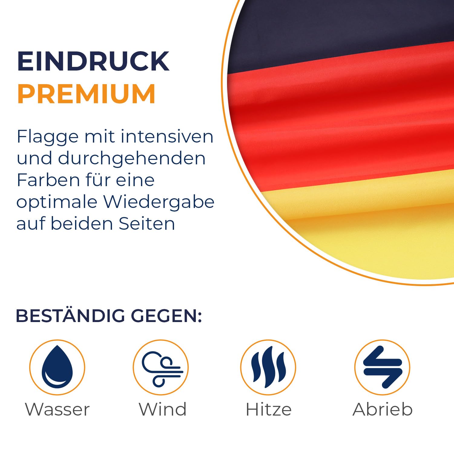 AZ FLAG - Flagge Deutschland - 250x150 cm - Deutsche Große Fahne 100% Polyester mit Messing-Ösen - 300g - 4