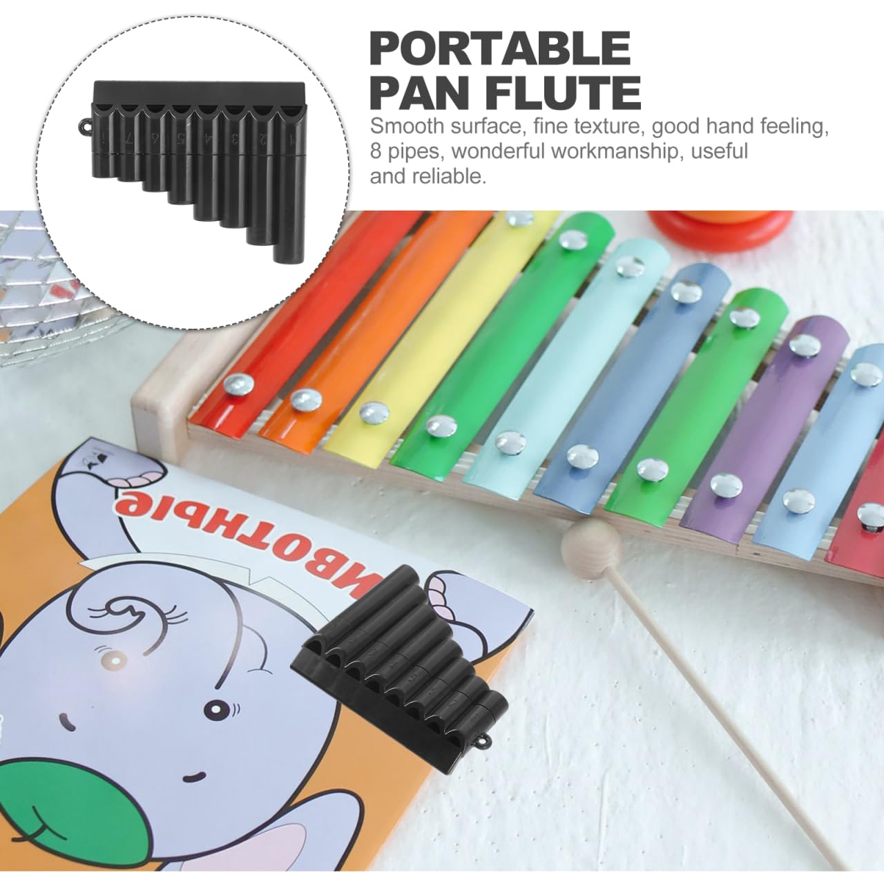 8 mini flûtes à pan pour débutants - Flûte poêle chinoise pour débutants et enfants - Flûte poêle traditionnelle - Instrument de musique portable pour