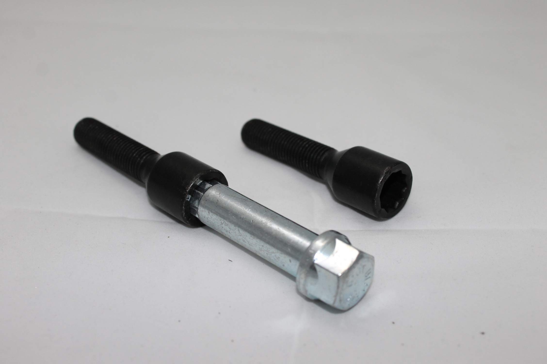 Lot de 20 vis cruciformes noires courtes – Roulettes boulons jante cadenas M12 x 1,5 fine vis de roue