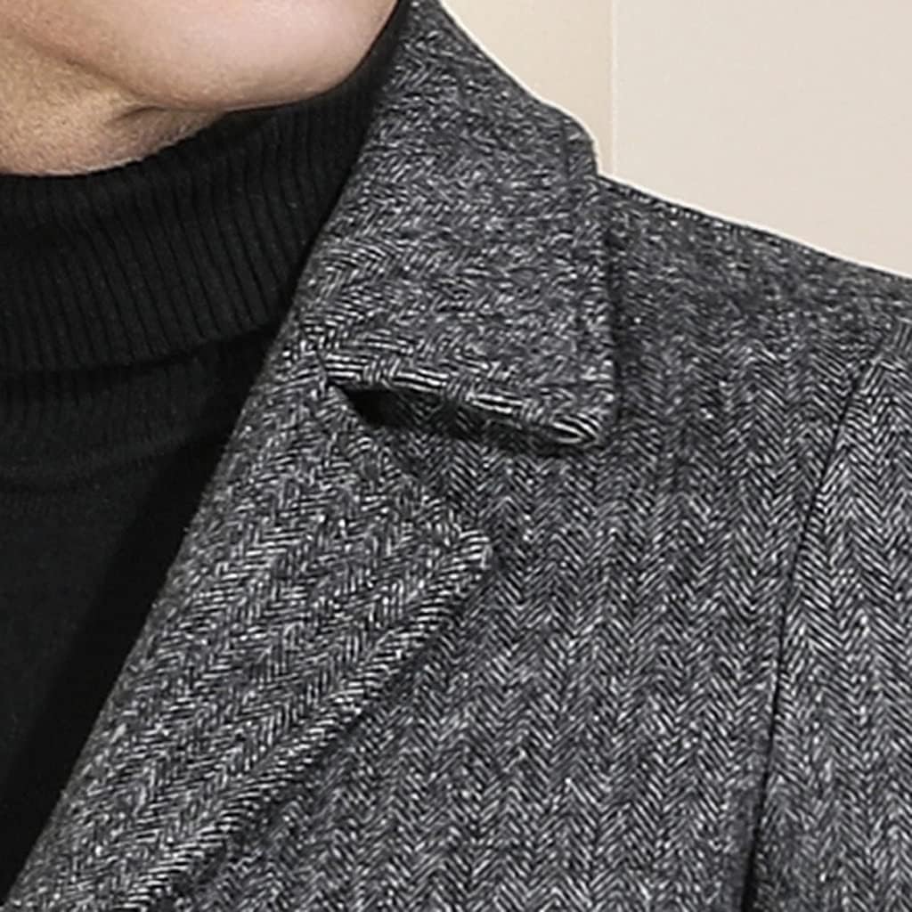 Winter Men's Windbreaker Business Casual Single-breasted Thick Jacket
