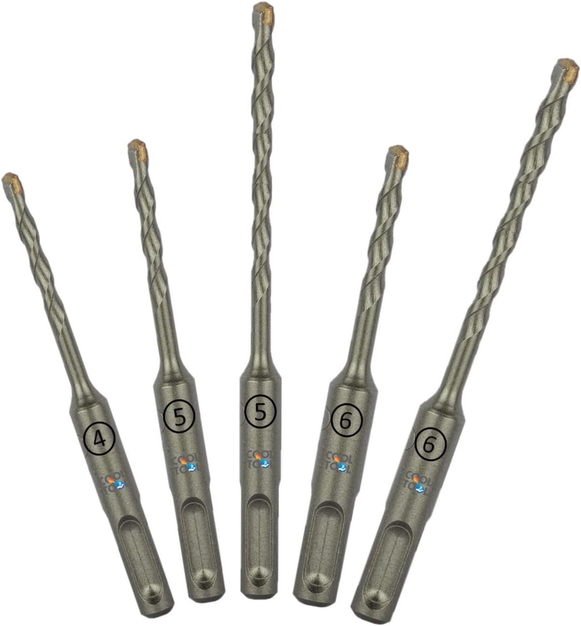 CoolTool Combo Pack of SDS Plus Rotary Hammer Masonry Drill Bits – 4X110, 5X110, 5X160, 6X110 and 6X160 (Pack of 5)