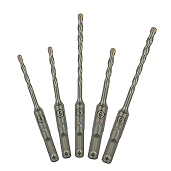 CoolTool Combo Pack of SDS Plus Rotary Hammer Masonry Drill Bits 4X110, 5X110, 5X160, 6X110 and 6X160 (Pack of 5)