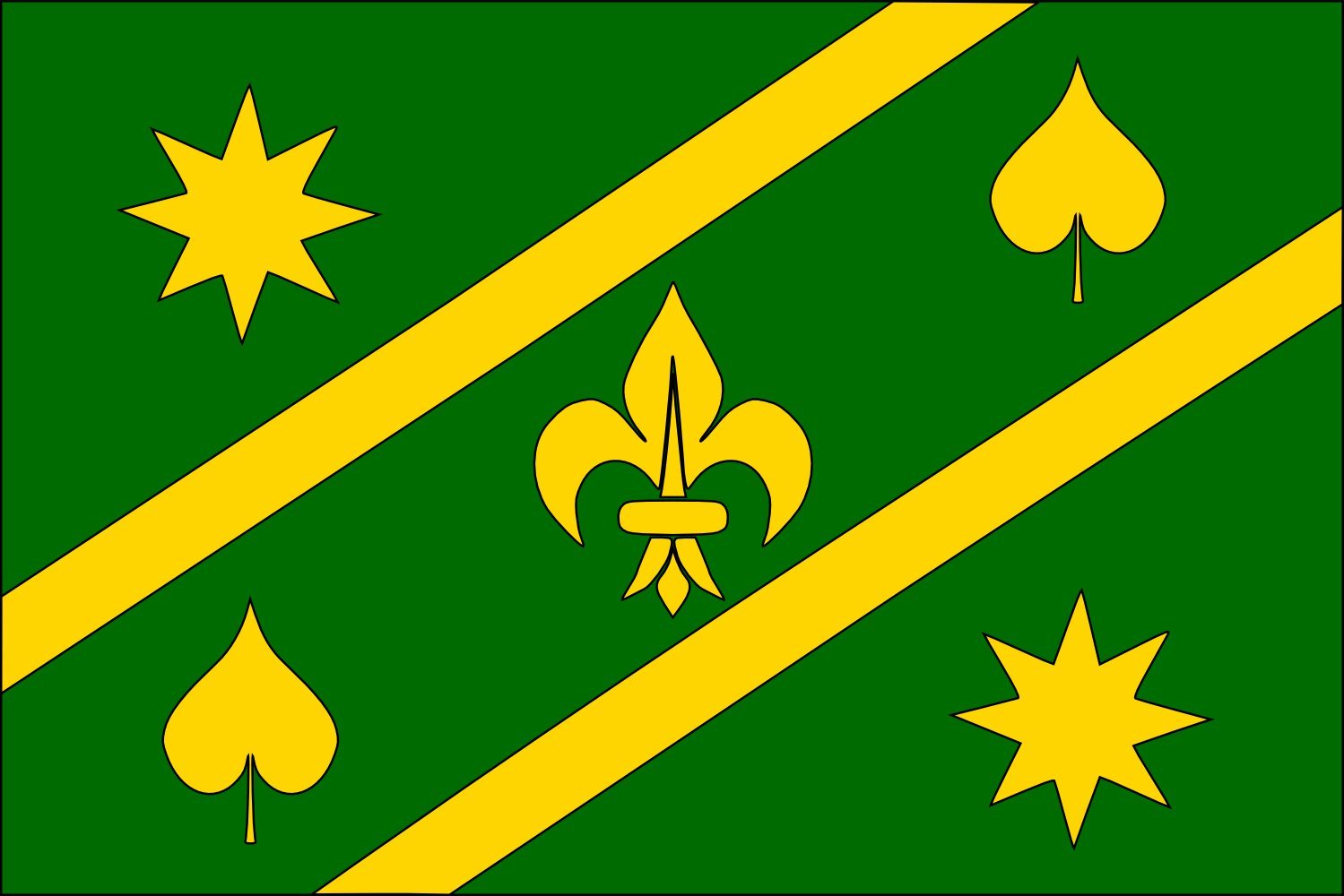 Drapeau paysage Borenovice 1.35m² grand format pour mât horizontal