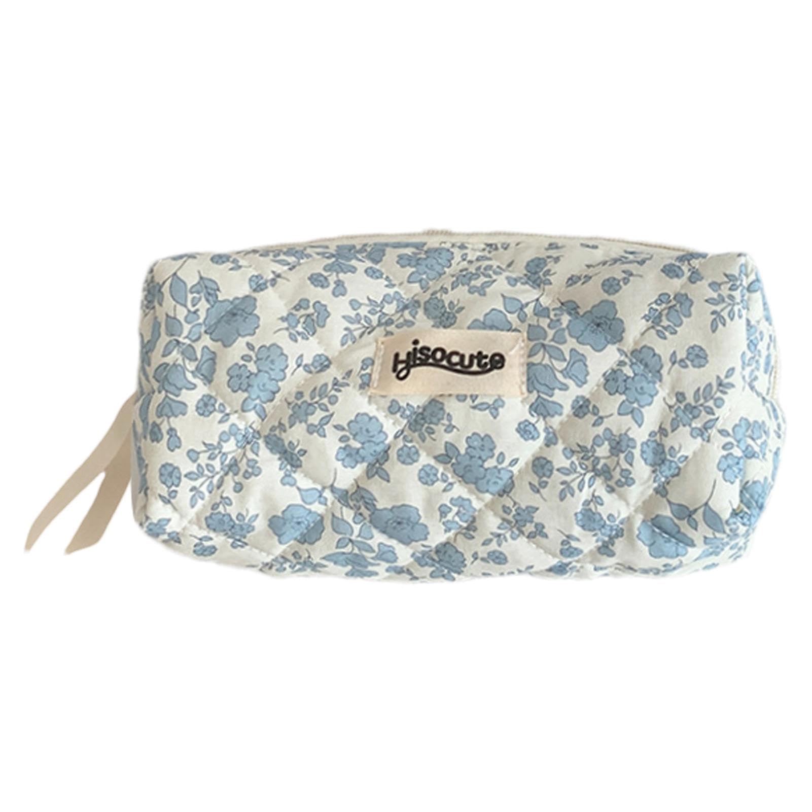Bolsa De Cosméticos Acolchado Con Flores Y Gran Capacidad De Tela Bolsa De Lápiz Bolsa Con Cremallera Organizador De Cosméticos De Viaje Bolsa De Cosméticos Bolsa De Cosméticos Para Pinceles De