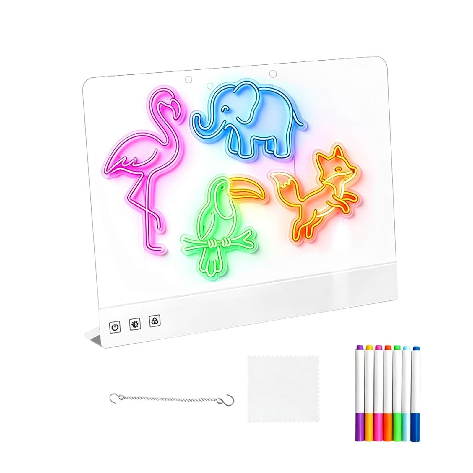 Pizarra de dibujo LED para niños Bloc de escritura y dibujo borrable