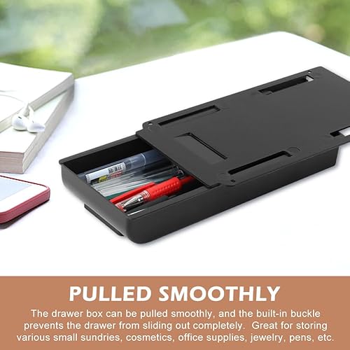 Miniatura 3 de Paquete de 2 organizadores de cajones debajo del escritorio, cajones de almacenamiento debajo del escritorio, accesorio de cajón de escritorio,