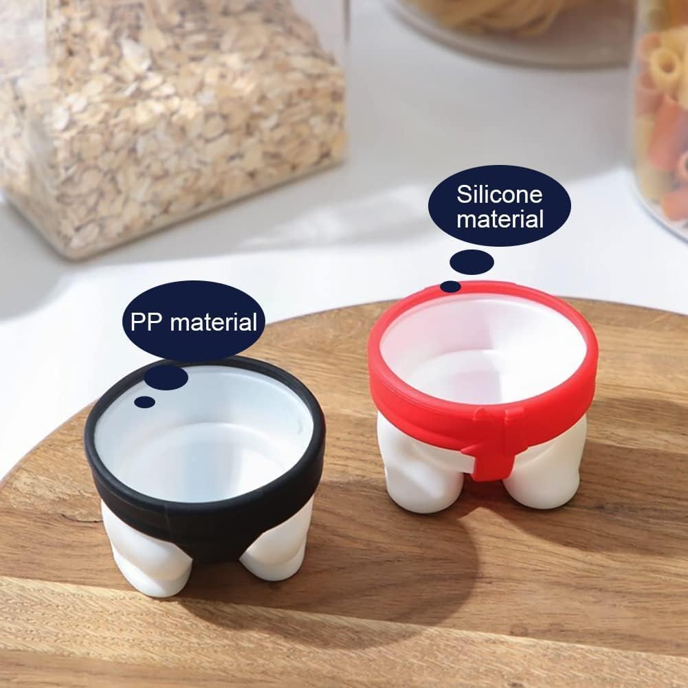 Hooipo Sumo Egg Cup Holders for Soft or Hard Boiled Eggs Durable & Stylish Breakfast Tableware Set of 2 – (Red & Black) 4