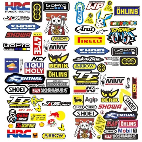 3 Racing Stickers and Decals Weatherproof Vinyl Sponsor for Motorcycles Dirtbike Stickers for Motorcycles Cars Racing Vehicles Helmets and More