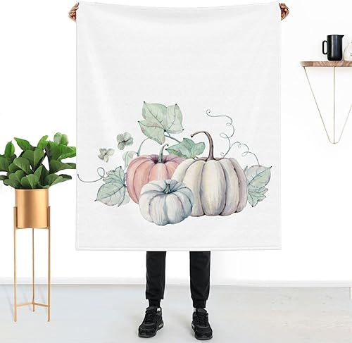 Miniatura 8 de Manta de calabaza otoño otoño cama 50 x 60 pulgadas, suave, ligera, esponjosa y cálida para sofá todas las estaciones, funda acogedora colcha