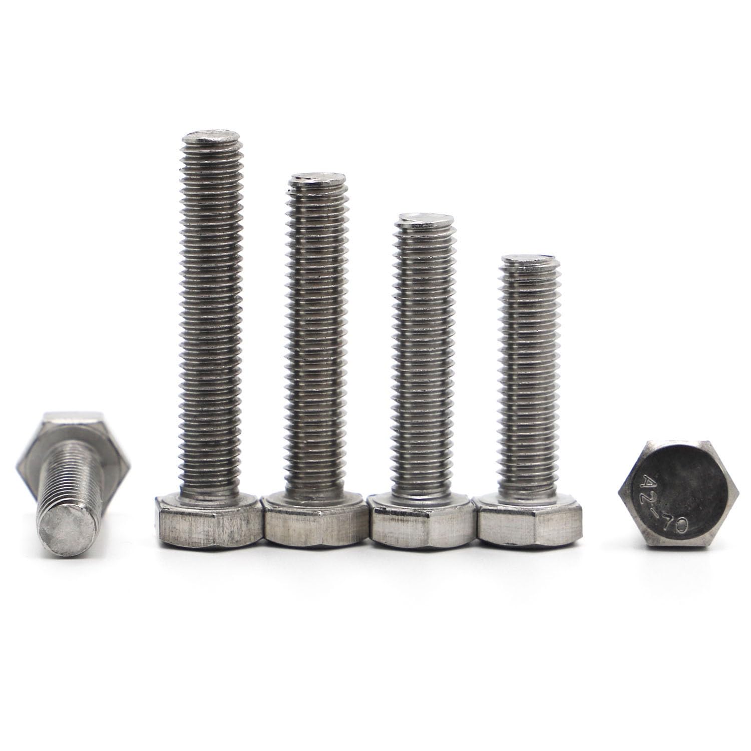 Tornillo autorroscante M3 M4 M5 M6 M8 M10 M12 A2-70 304 Acero inoxidable DIN933 rosca completa métrica externa hexagonal exterior cabeza hexagonal cubierta de tornillo (30 mm, M4 20 piezas)