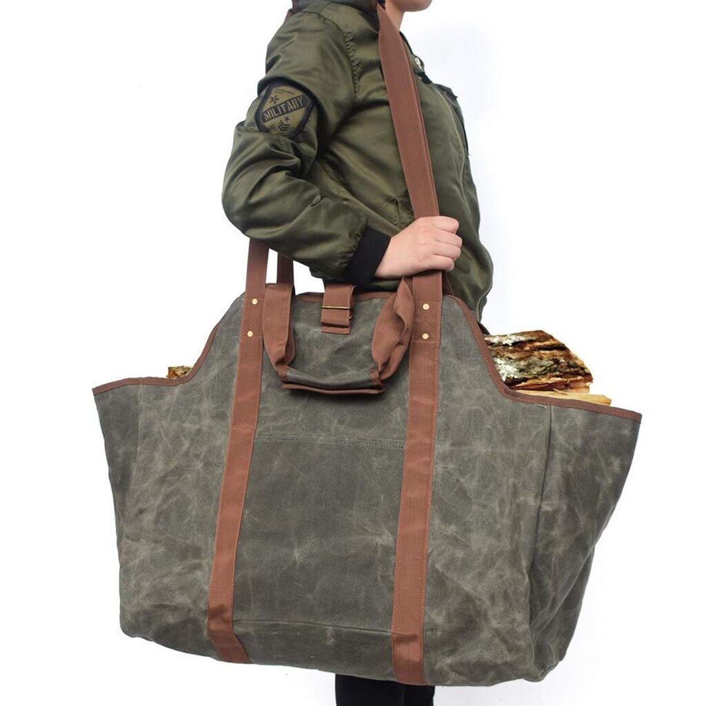 Borsa portalegna Biglietto da Legna da ardere di Tela Tote Bag Cesto di Trasporto da Camino da Camino in Tela per Camino in Feltro
