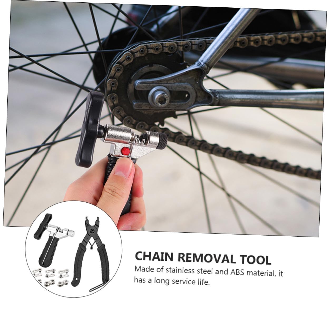 KOMBIUDA Extractor Cadena Alicates Eslabones Bicicleta Herramienta Extraer Cadena Kit Reparación Bicicleta