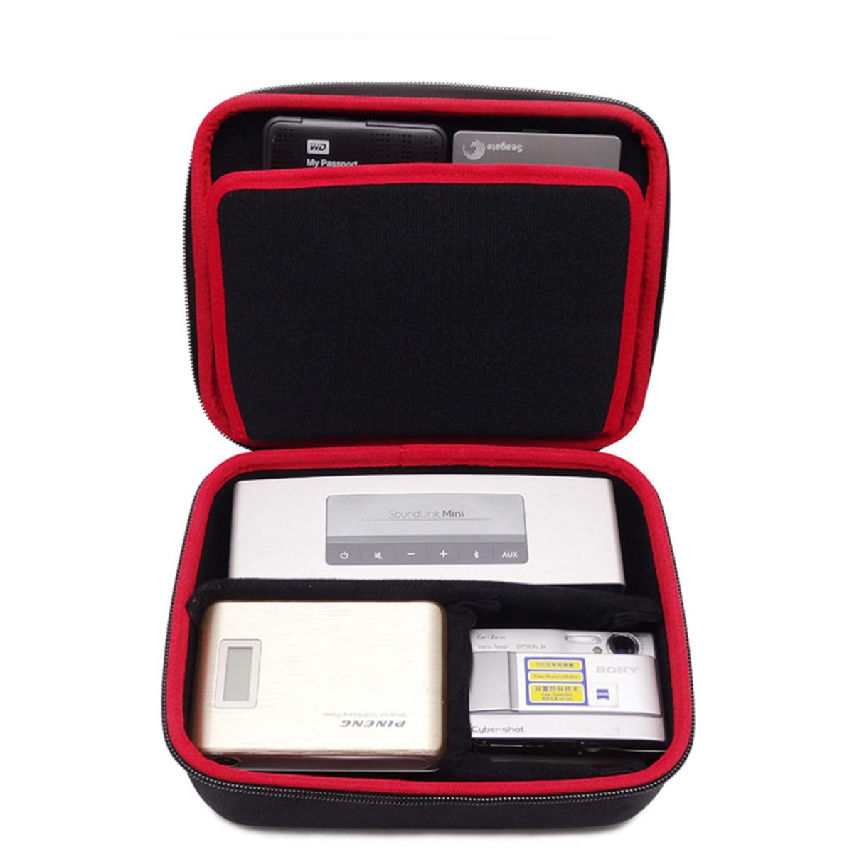 Toddmomy Borsa Porta Cavi Oxford Nero Ampia Capacità, Organizzatore per Cavi Dati e Audio, per Viaggi e Trasporto Comodo e Sicuro