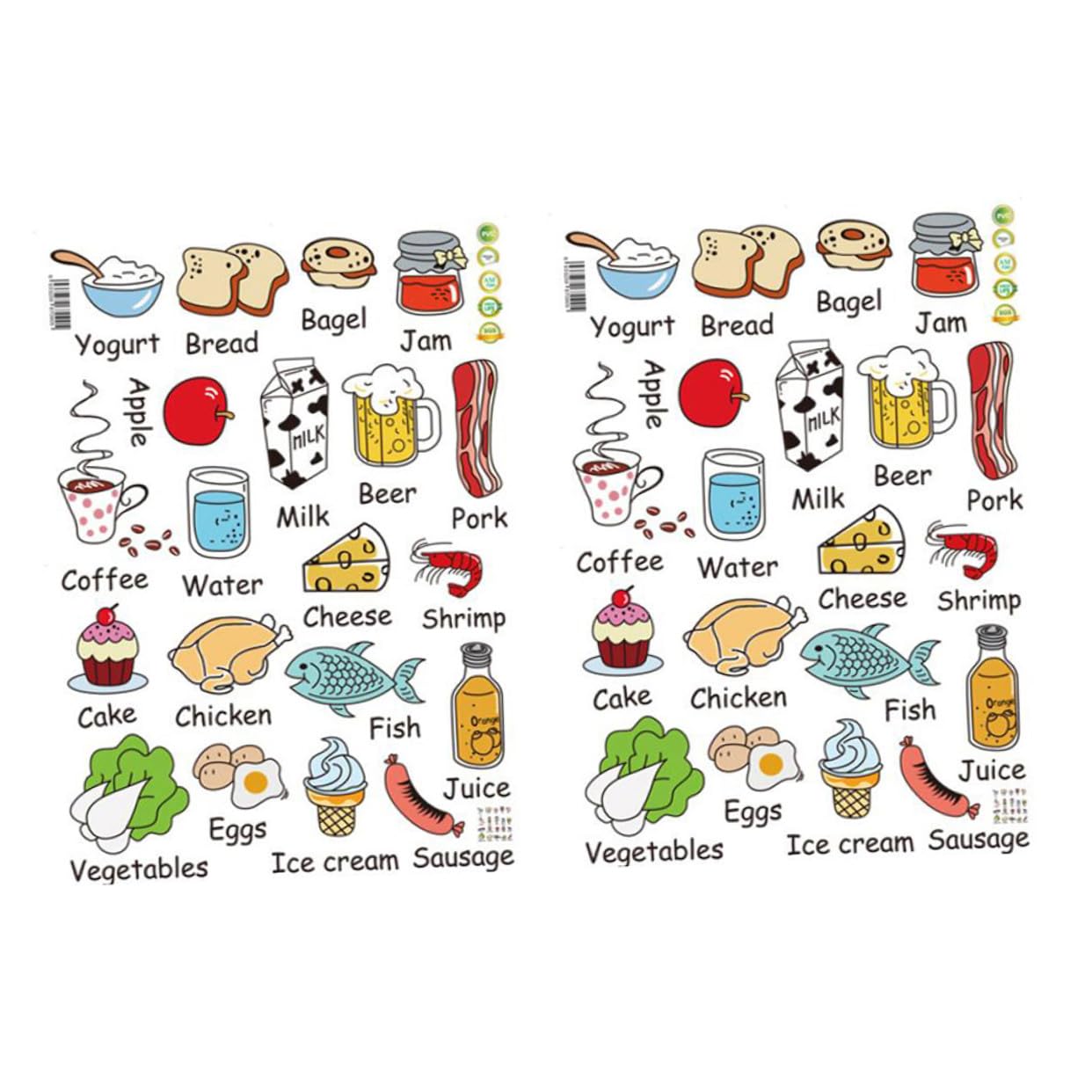 Pegatinas de PVC para refrigerador de cocina ideales para decorar con diseños de verduras y carne