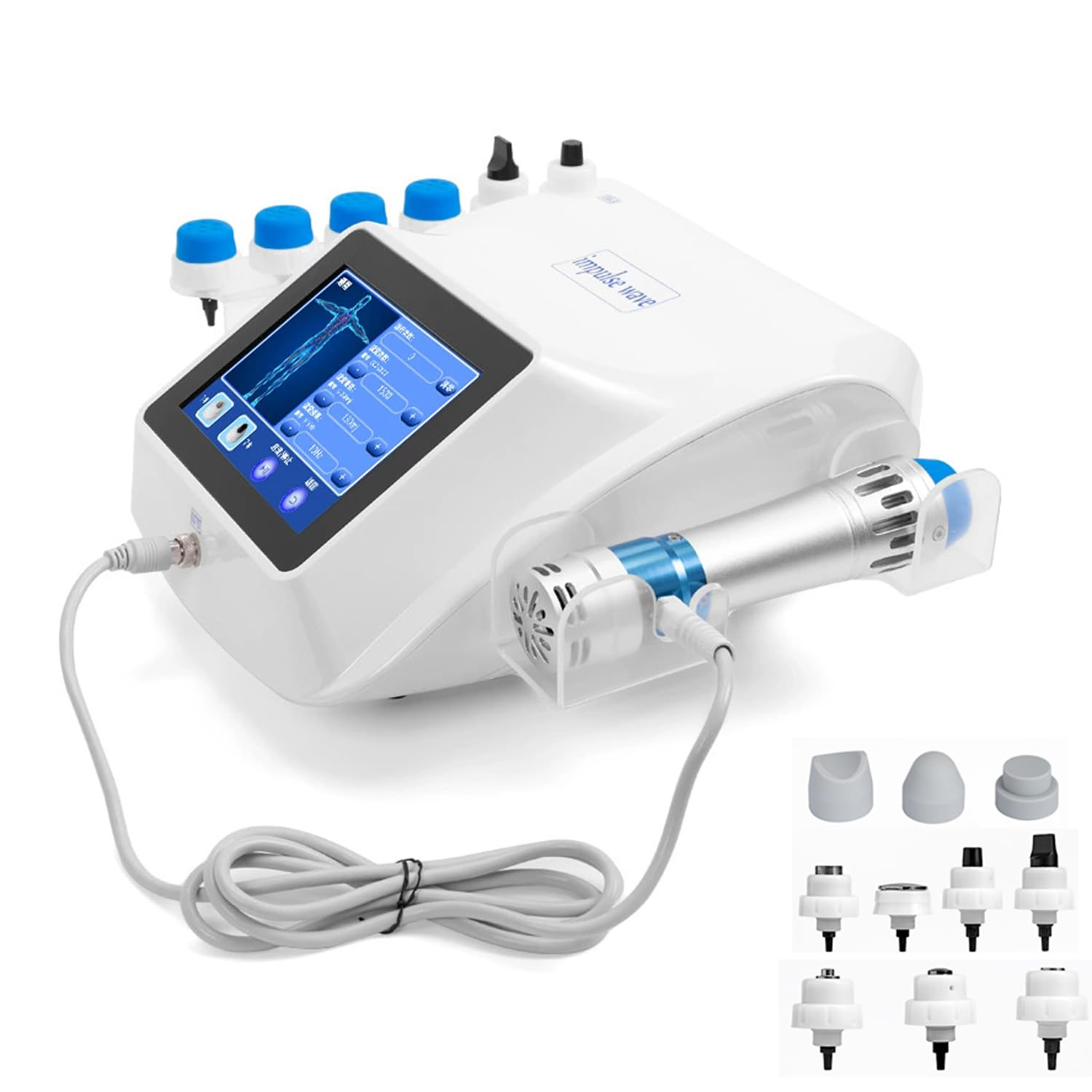 Dispositivo de Terapia de Ondas de Choque, Máquina Profesional Ondas de Choque, Fisioterapia Masajeador Ondas de Choque para Disfuncion erectil, Fascitis plantar, Celulitis, Calcificación