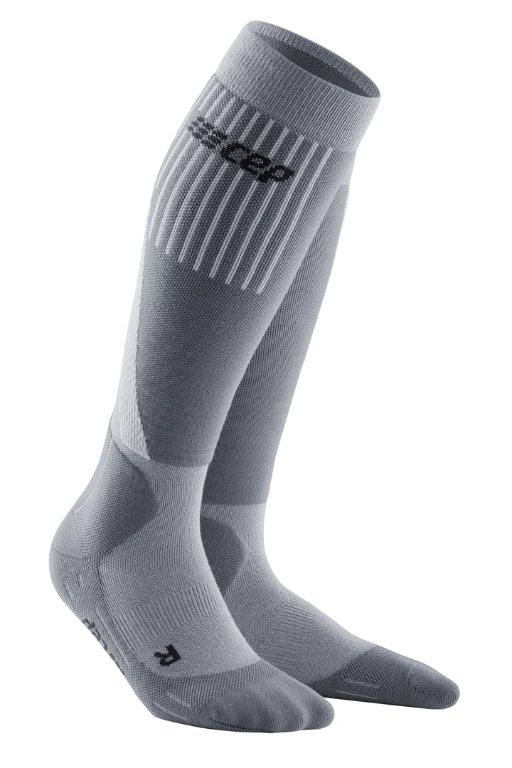 Cep Women's Grey - Cold Weather Socks For | Long Compression Socks In Made With Merino Wool For Cold Temperatures | Size Iv