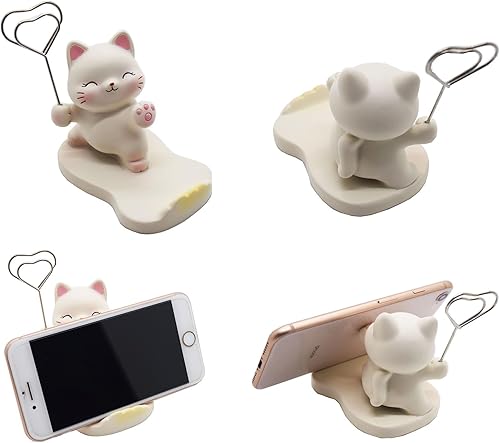 Miniatura 8 de Lindo animal gato teléfono celular titular, pequeño escritorio teléfono soporte para iPhone Android Samsung Galaxy Note
