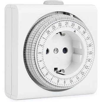 G-Homa Mechanical Timer Socket, Analogue Timer for Indoor Use with 96 Segments, 15 Minute Switching Interval, Daily On/Off Cy
