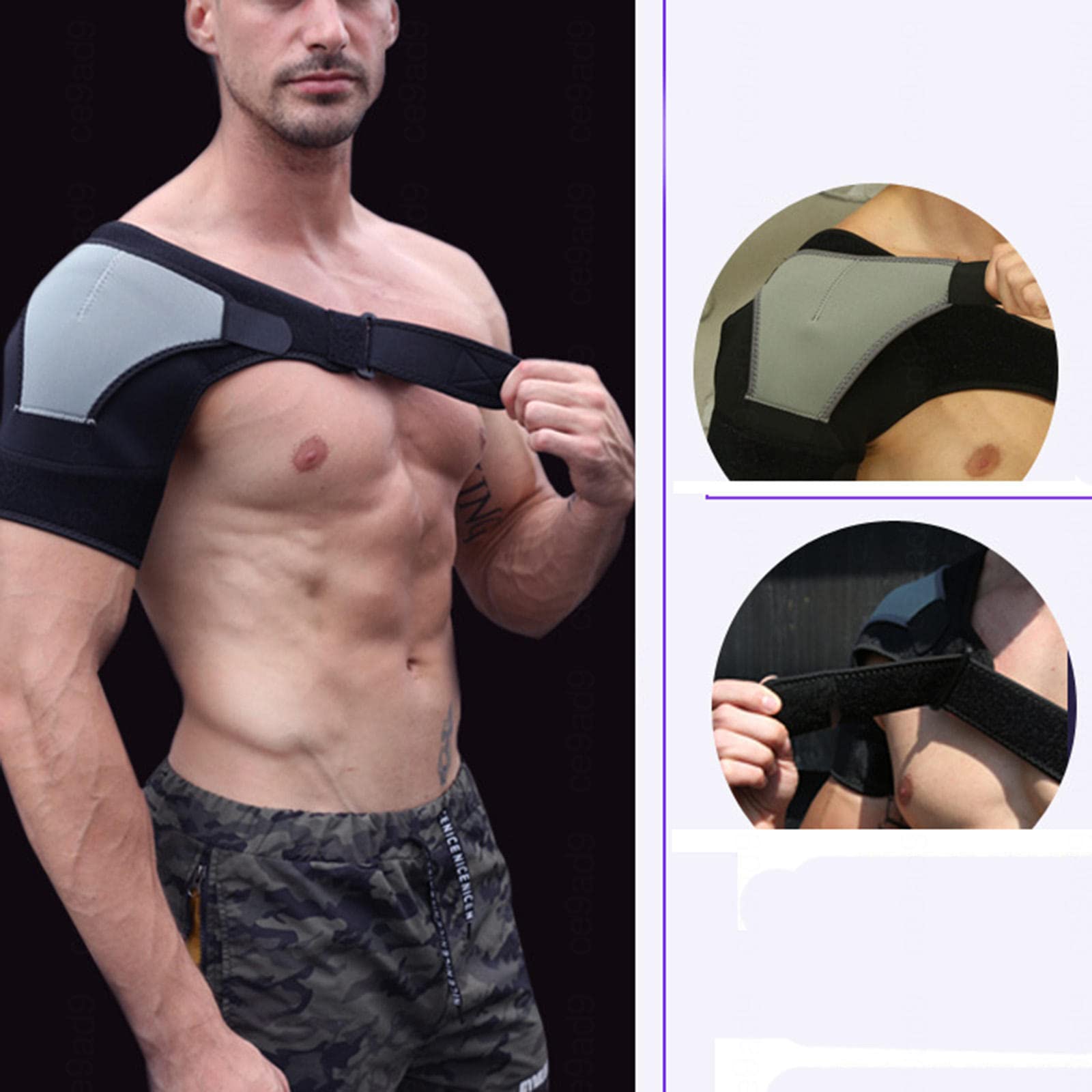 HAPPYNA Supporto Tutore Spalla Regolabile, Supporto Spalla Compressione Tutore Spalla Uomo Donna Cuscinetto a Pressione, Lacrima del Labbro, Braccio Congelato, ollievo dal Dolore Muscolare