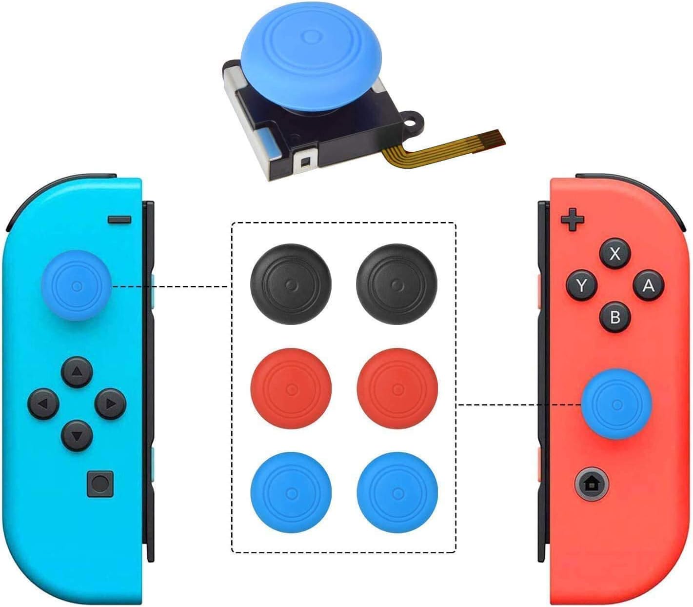 Amazon Co Jp 4個 Joycon 修理 スティック Switch Ns Joy Con用 コントロール 右 左 センサーアナログジョイスティック 交換用 ニンテンドースイッチ Joy Con用 L Rセンサー コントロール キャップ付き 交換修理キット付き Switch Ns Joy Con対応 ゲーム