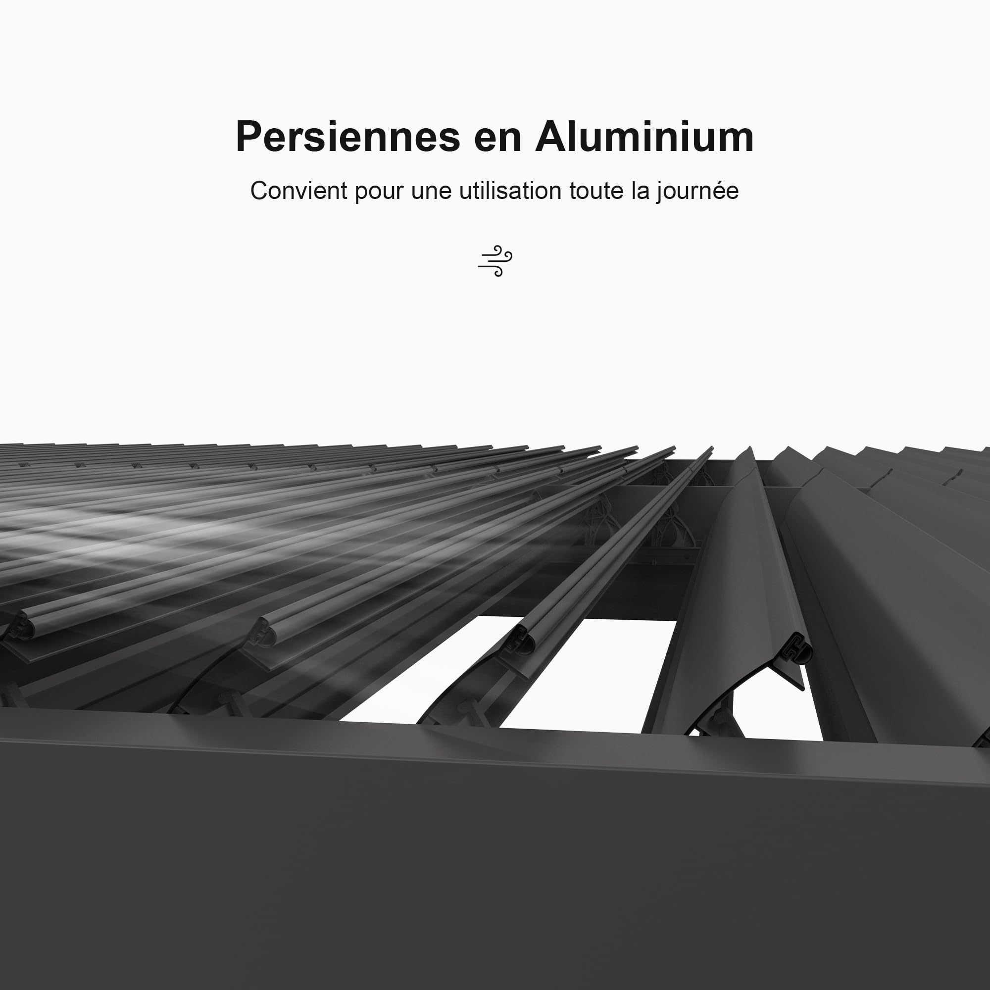 Pergola bioclimatique 4 x 3,3 m – Lattes réglables en aluminium de 13,2 m² – Auvent de jardin parfait pour patio et terrasse – Couleur grise – Design moderne pour une vie en extérieur améliorée