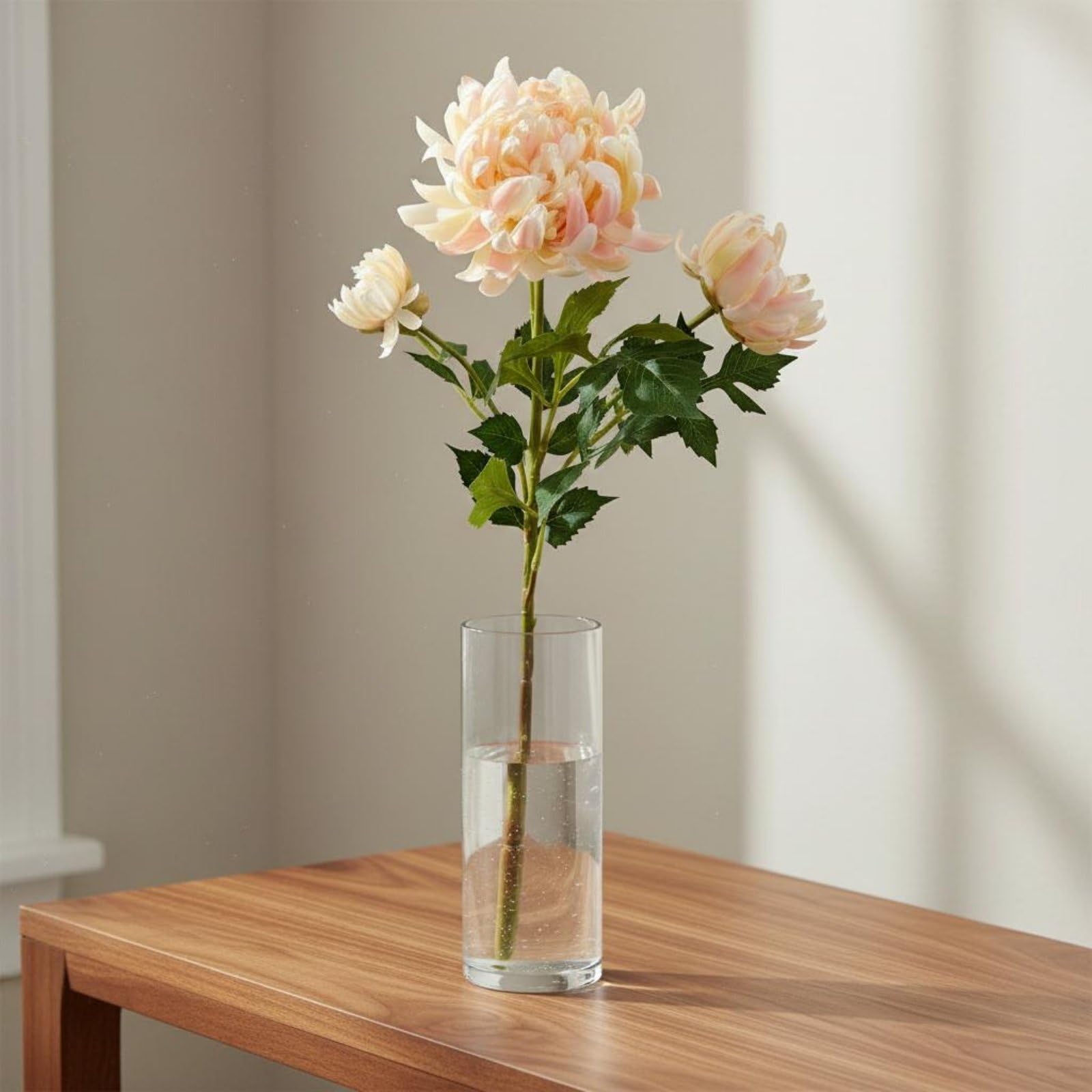 LOVIVER Simulazione Fiori Artificiali Dalia Finta Crisantemo Ramo Fiore Realistico Petali Stratificati Stelo Modellabile Aspetto Seta Adatto per Matrimoni Centrotavola Negozi Casa, Rosa Scuro