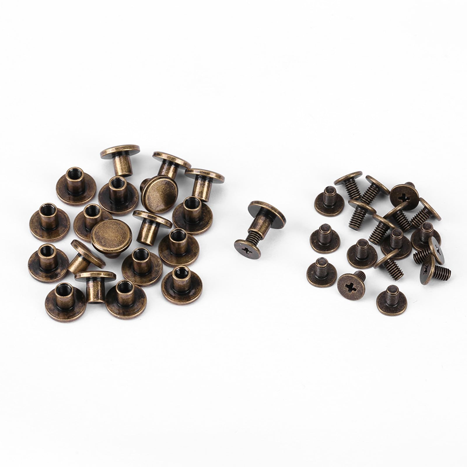 Copper Screws Nuts Rivets Set 20pcs Repair Kit, Leather Cap Accessory with and for Leather Cap Rivet (6.5mm) - Image 4