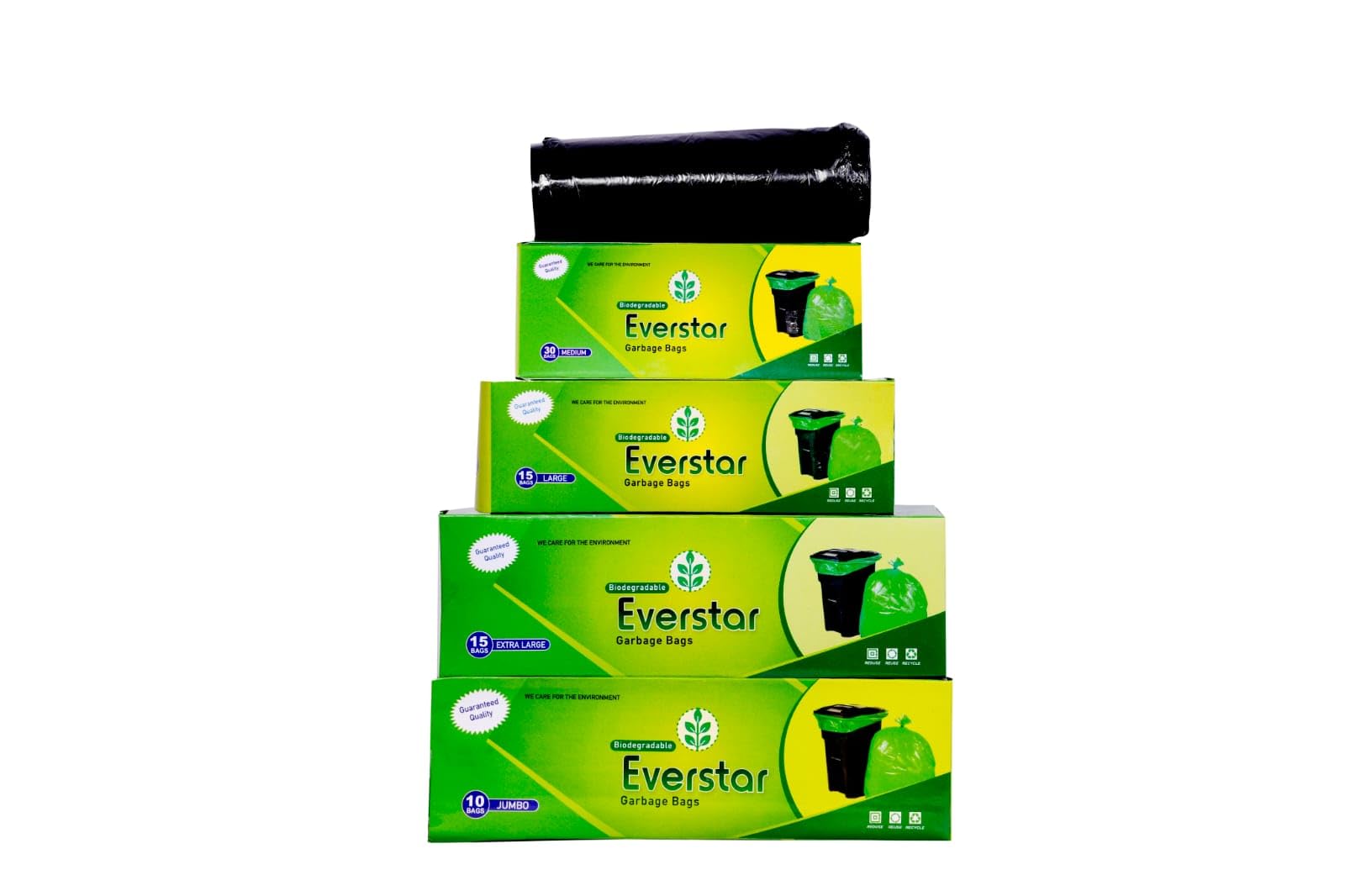 Elite Global Premium Garbage Bags for Dustbin Size 19 cm x 21 cm 4 Rolls Combo [70 Bags] [Black Color]