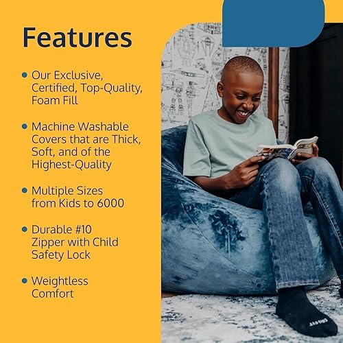 Miniatura 46 de ULTIMATE SACK Sillón tipo puf de 3 pies, puf de gran tamaño para adultos, cómodo sillón tipo puf, sofá tipo puf para tumbarse, sofá tipo puf para