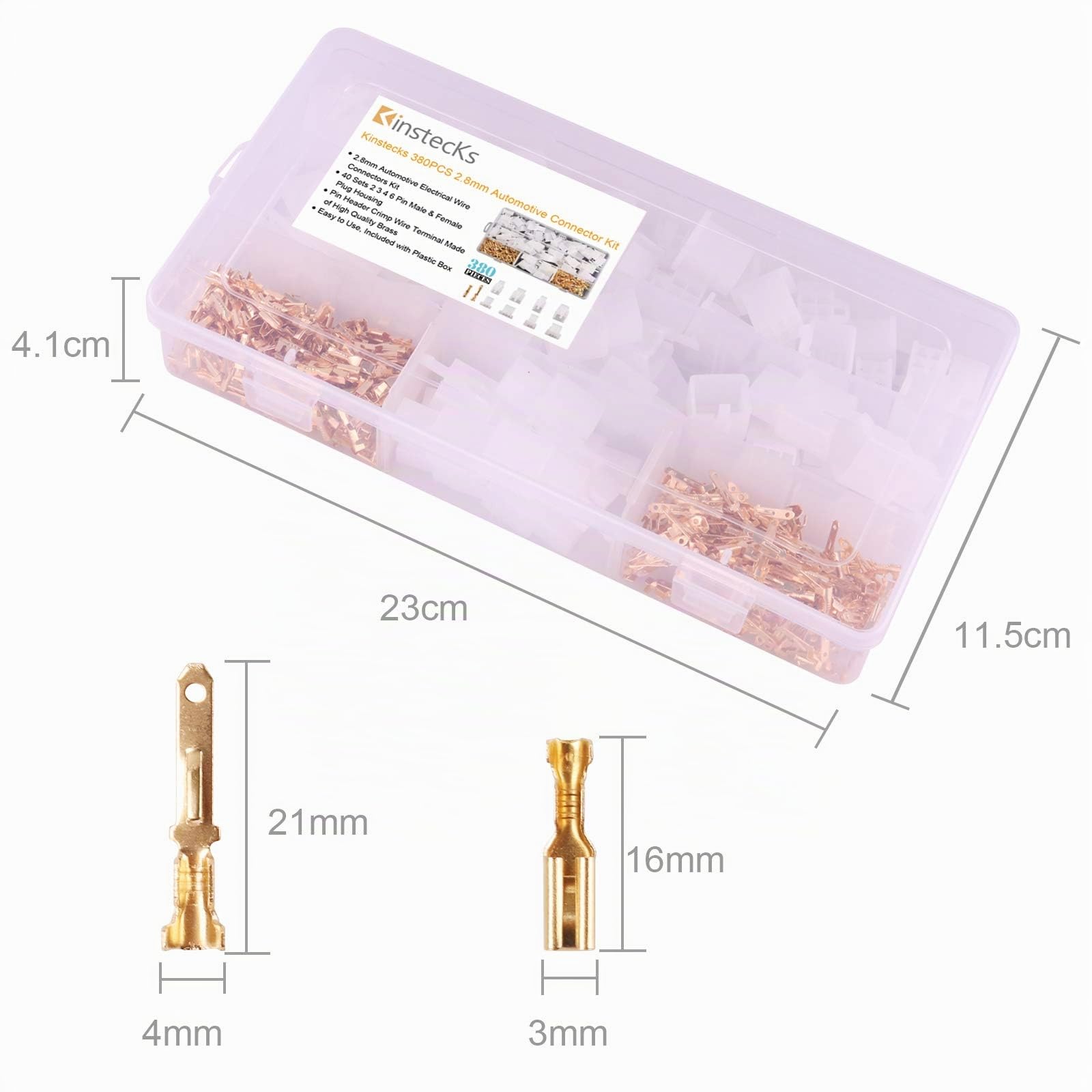 Kinstecks ​​380PCS 2.8mm Kit connettore automobilistico 2 3 4 6 Pin Automotive Wire Electrical Kit connettori per Moto Moto Auto Camion Scooter Barche Strumenti elettrici