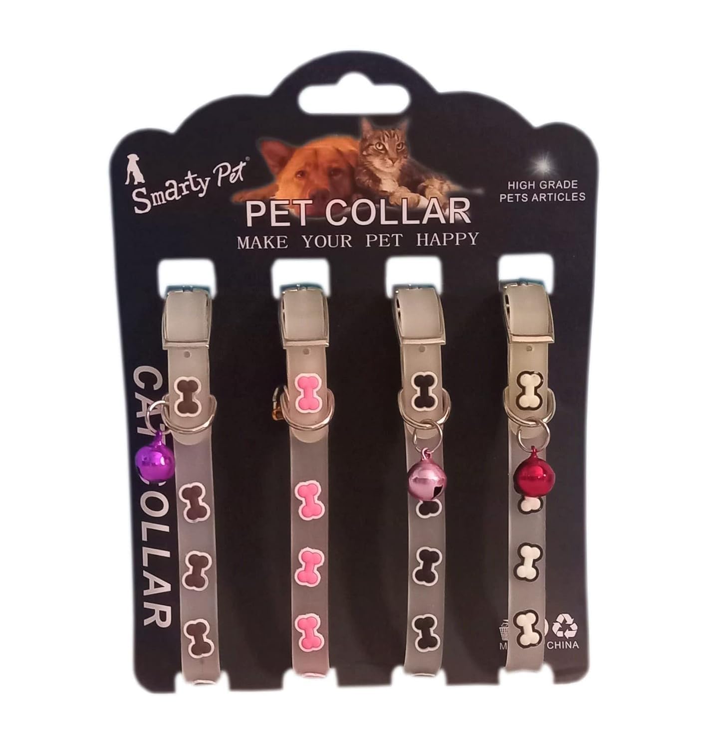 PSK PET MART Pet Cute Glowing Collars with Bells Glow at Night Dog Cat Necklace Luminous Neck Ring (Multicolor, Bone Pattern) (B0CLB2FKYL) Amazon Price History, Amazon Price Tracker