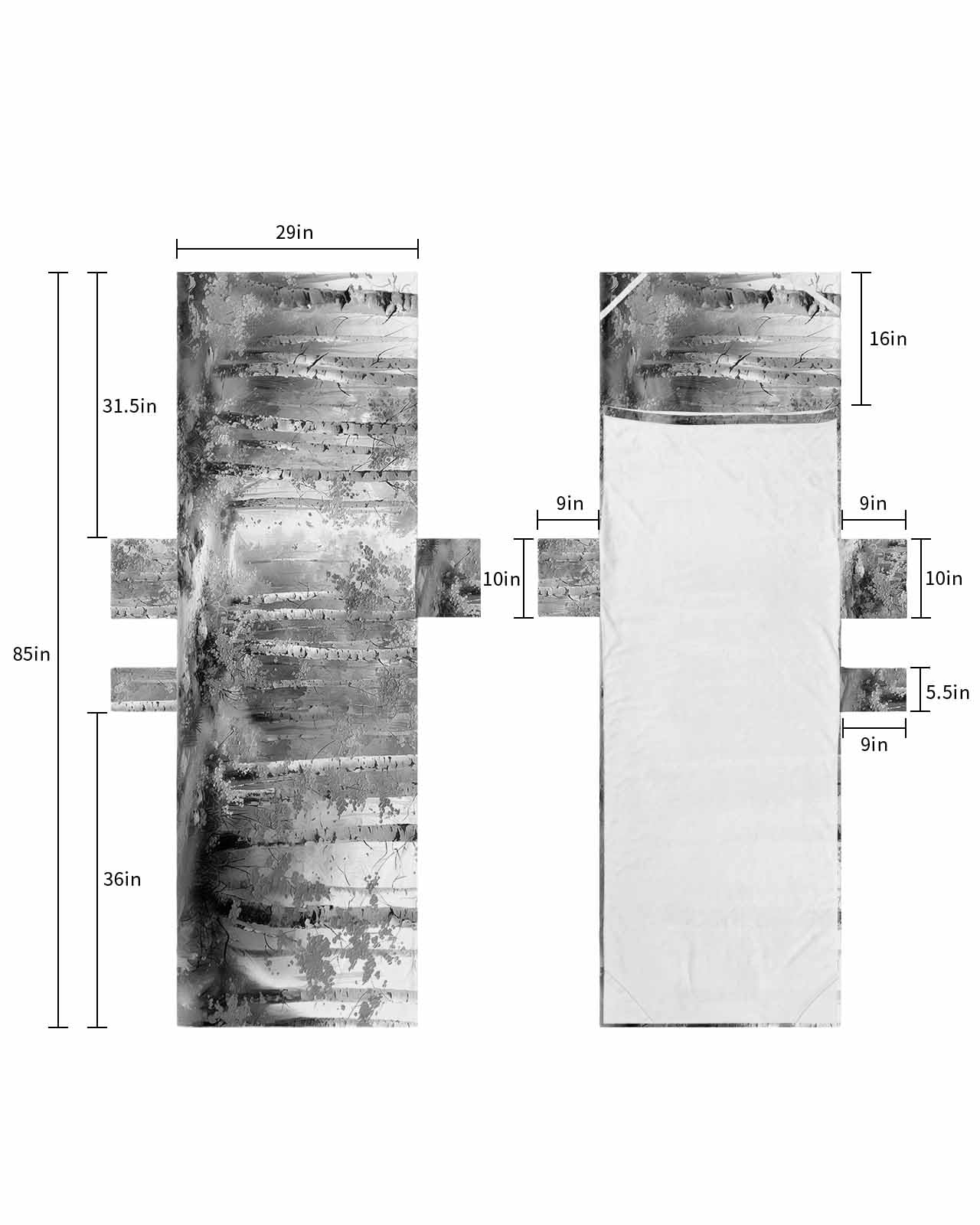 Shabby Chic Tree Beach Chair Cover with Side Pockets, Microfiber & Quick Dry Pool Chaise Lounge Chair Towels Covers for Sun Sunbathing Patio Garden Hotel, Grey Forest Painting Abstract Minimalist Art