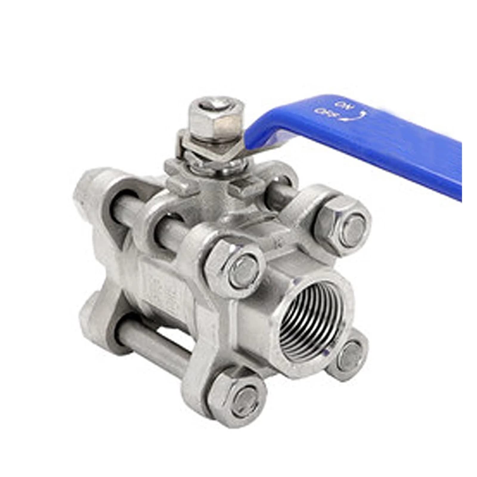 Valvola a sfera in tre pezzi con filettatura BSP in acciaio inox da 1/2", 3/4", 1" e 2" DN15, DN20, DN25, DN32, DN40 e DN50. (Ss304, 0,75 pollici)