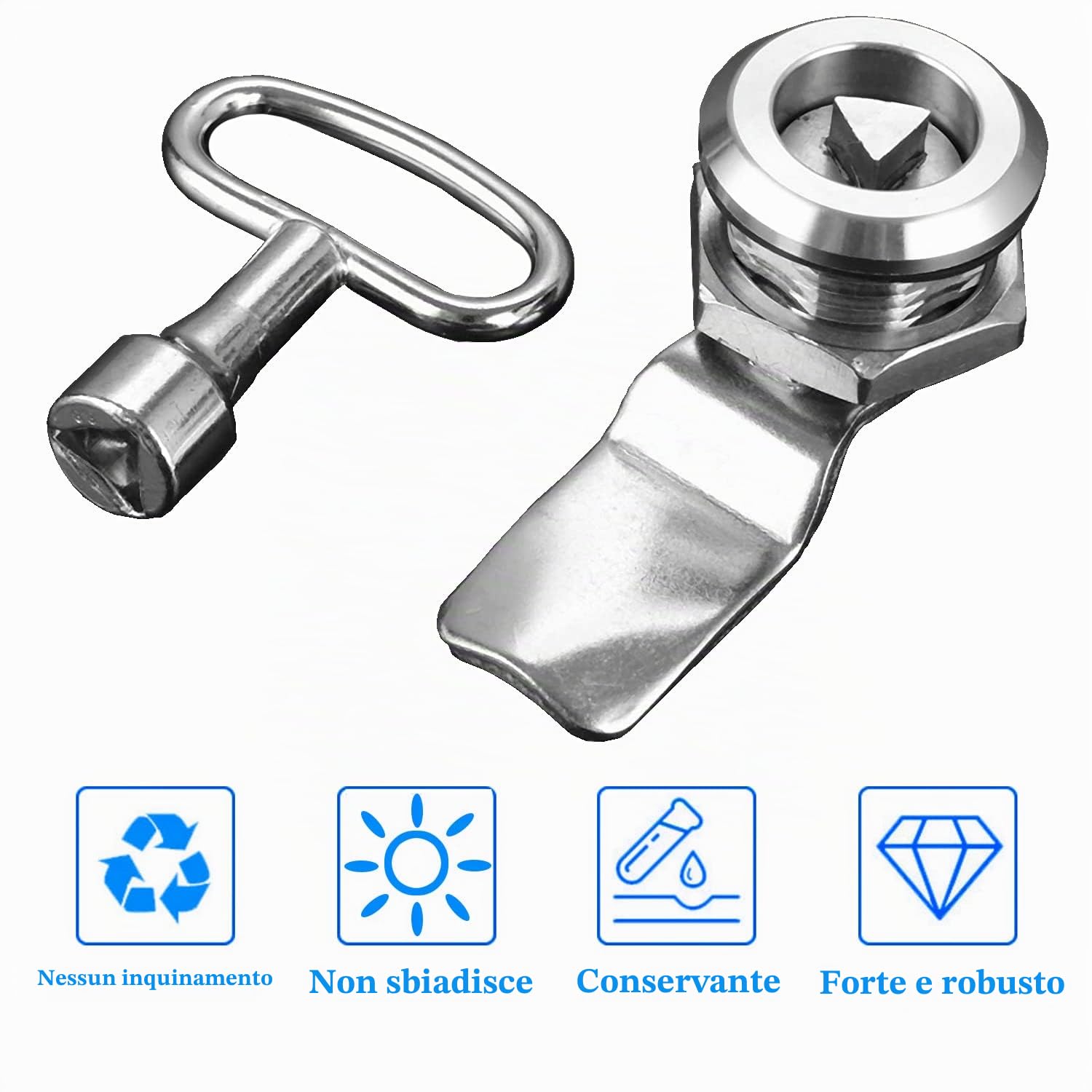 2PCS Serratura per contatore elettrico con chiave triangolare, serratura a camma filettata per cassetta postale, serratura per armadietti, cassetti e mobili
