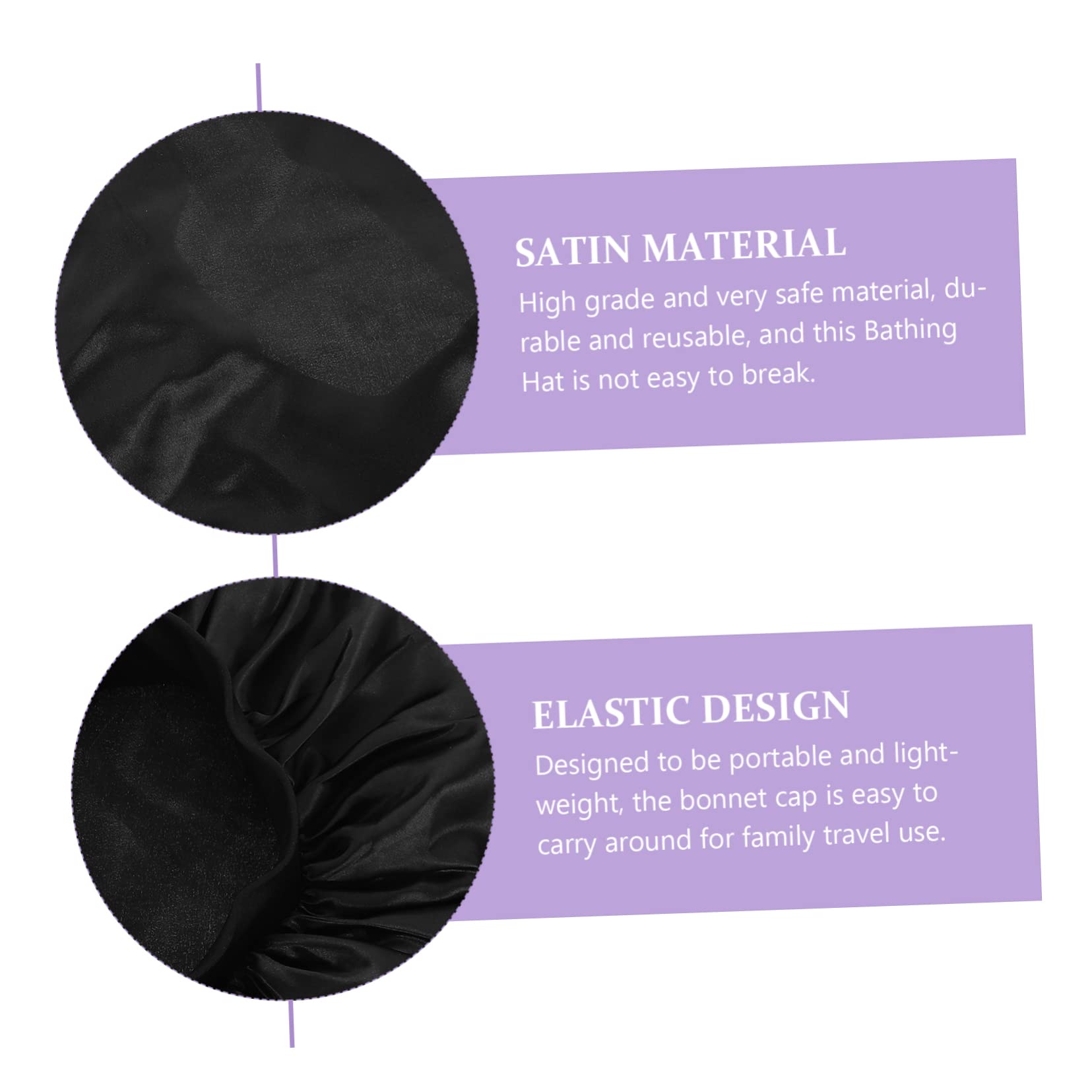 Beavorty 3piezas Gorro De De Satén Con Lazo Para Cabello Bañera Portátil y Ligero Para Spa Maquillaje y Cuidado Del Cabello Casa