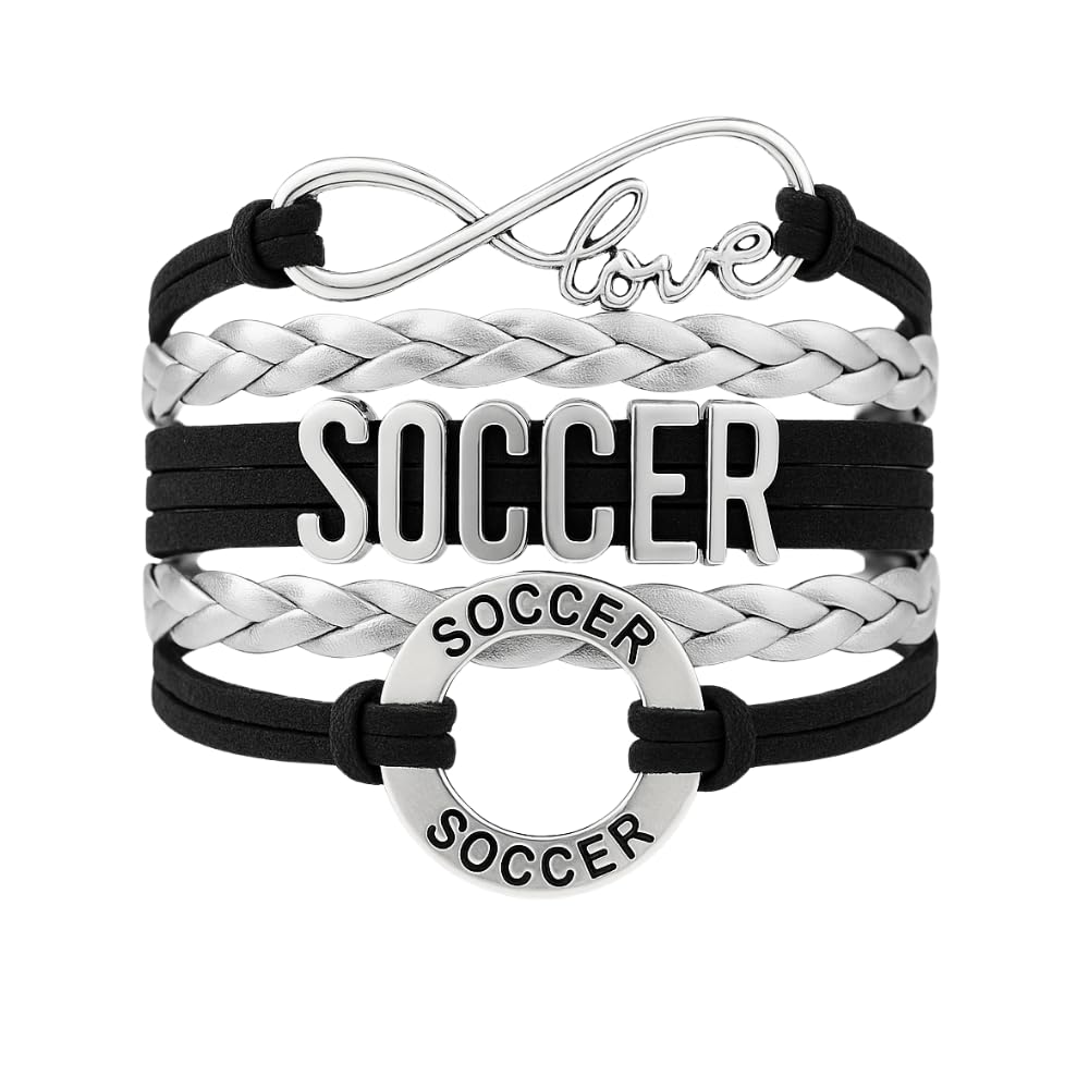 Sportybella - Soccer Charm Bracelet, Adjustable Bracelet Gift for Players and the Team