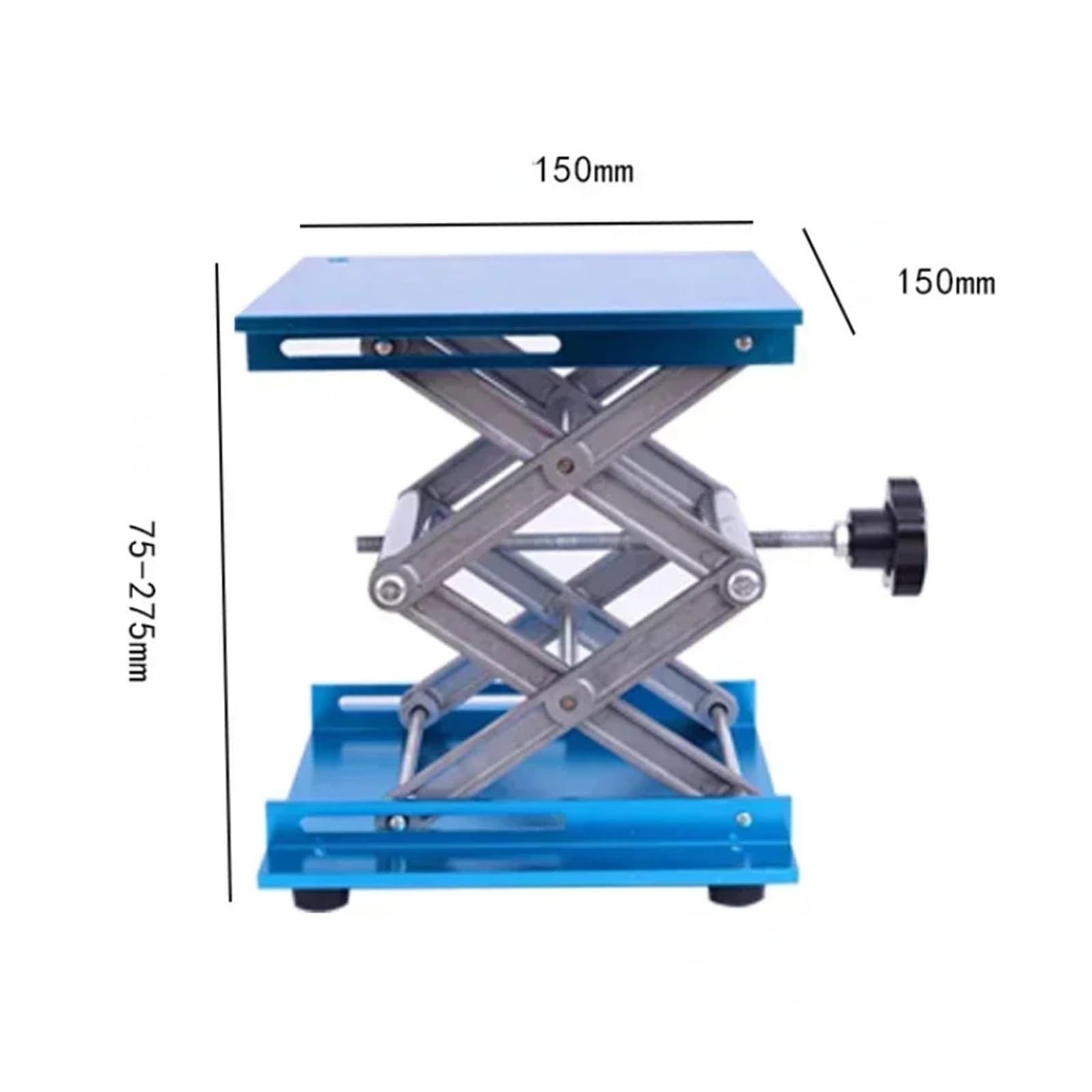 Mini Hubtisch 1 stücke Lift Tisch Labor Platte Jack Scissor Stand Plattform Router Werkbank Labor Zimmerei Werkzeuge | Blue-150X150MM