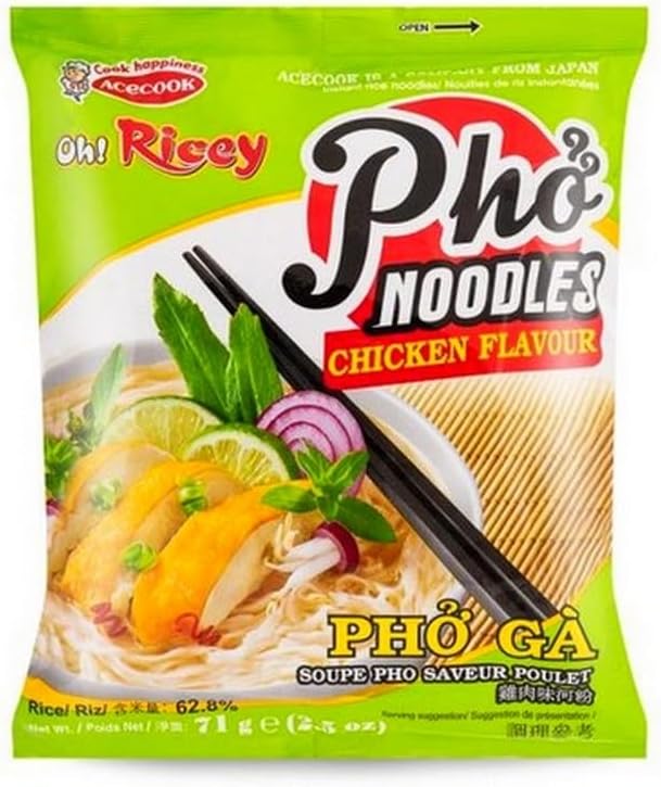 Acecook Oh! Ricey Instant Chicken Rice Noodles 24 Packs of 70 g