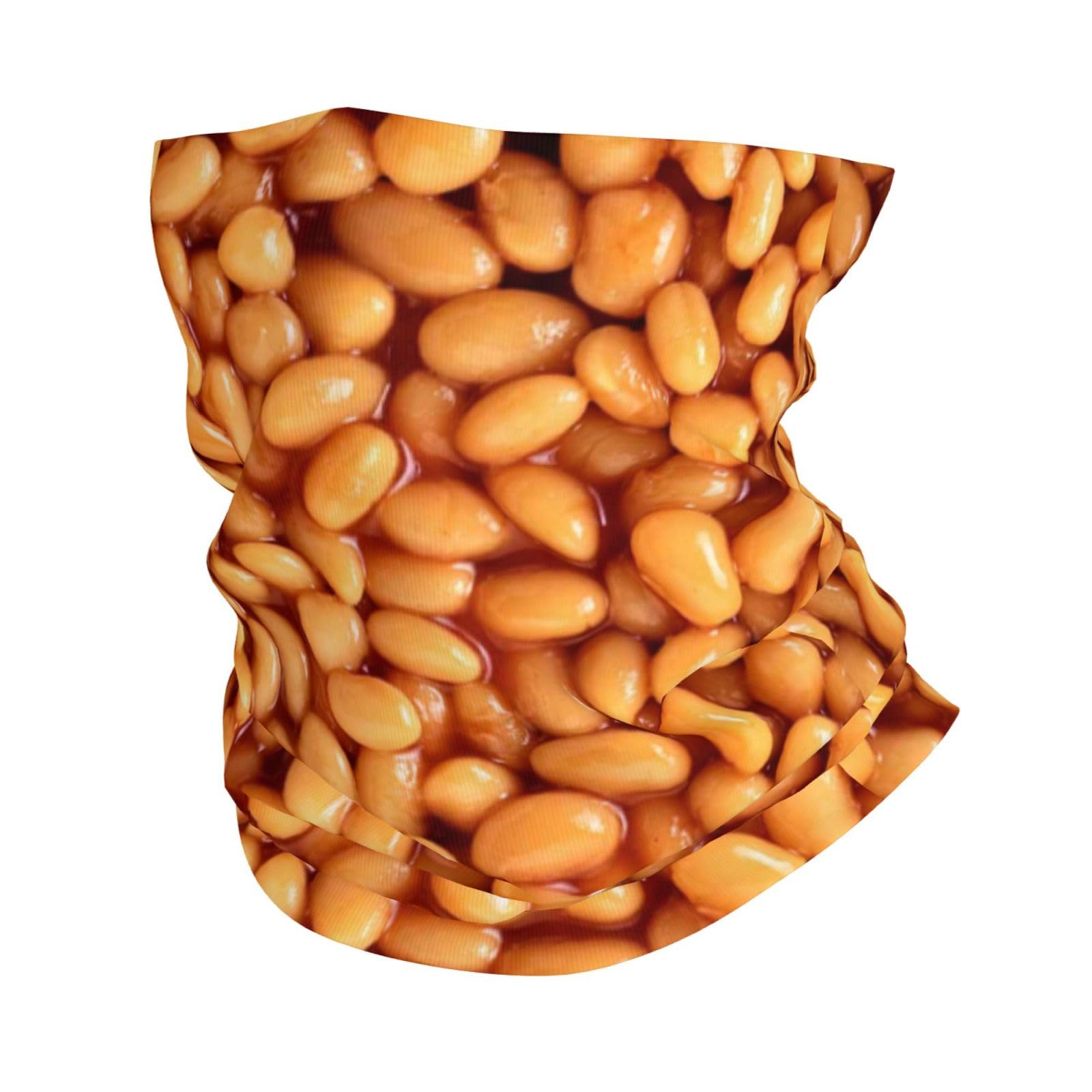 Tcoay Unisex As Shown Neck Gaiter Neck Warmer Soft Face Cover Tube Half Face Mask Scarf Balaclava,Baked Beans