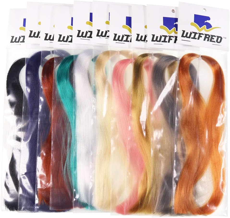 wifreo 10packs Fishing Tying Hair Nylon Super Fish Hair Crystal Flash Sabiki Teaser Streamer BUCKTAIL JIG Fly Tying Material : Sports & Outdoors