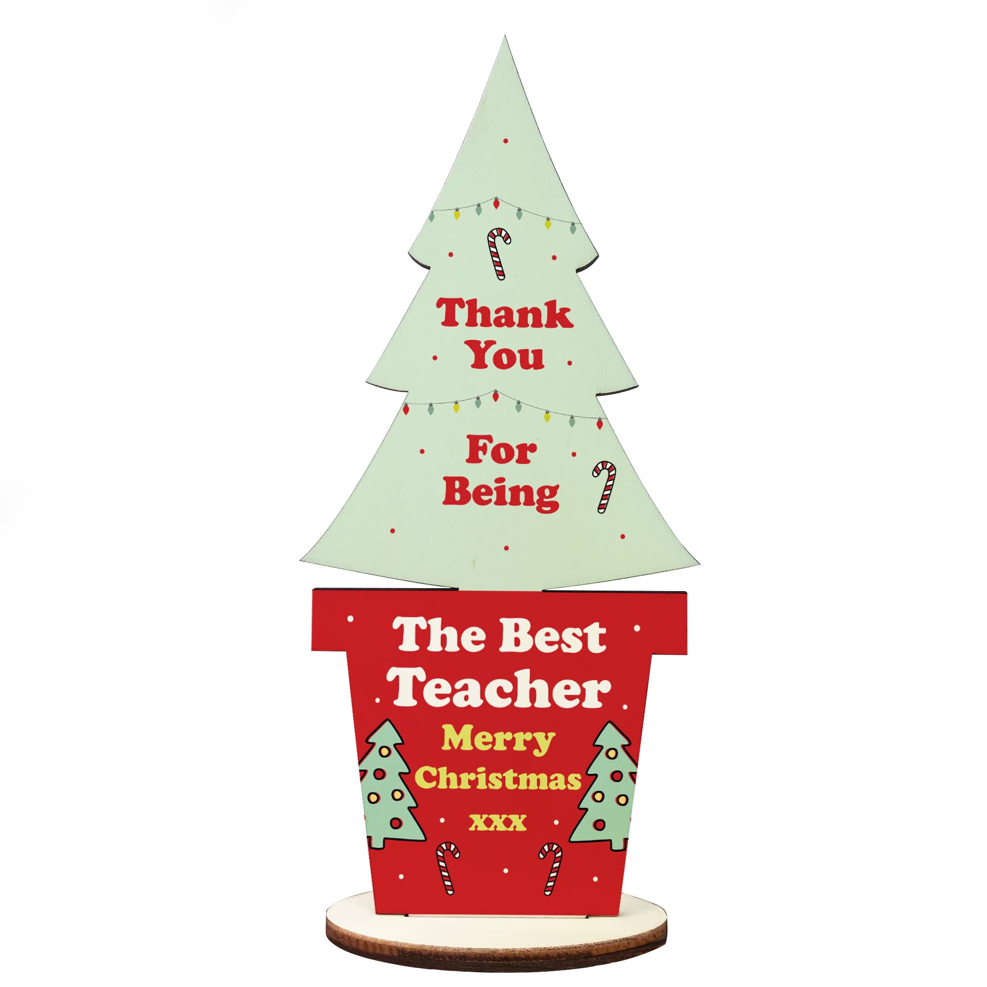 For Teacher Standing Wooden Tree Novelty Gift From Student Thank You