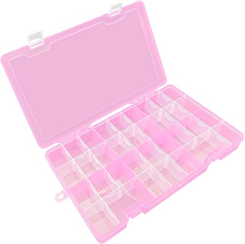 Miniatura 8 de DUOFIRE Organizador de plástico, caja de almacenamiento, divisor ajustable, compartimento de rejilla extraíble, caja de ranura transparente grande