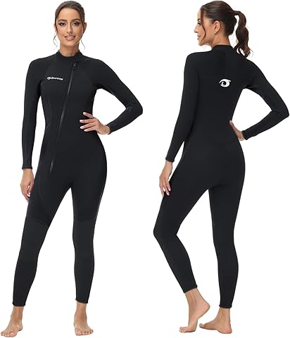 Owntop Hombres Mujeres Traje de Neopreno 3/2mm - Trajes de Buceo con Cremallera Delantera, Stretch Pro Wetsuit Térmico de Longitud Completa para Surf Snorkel