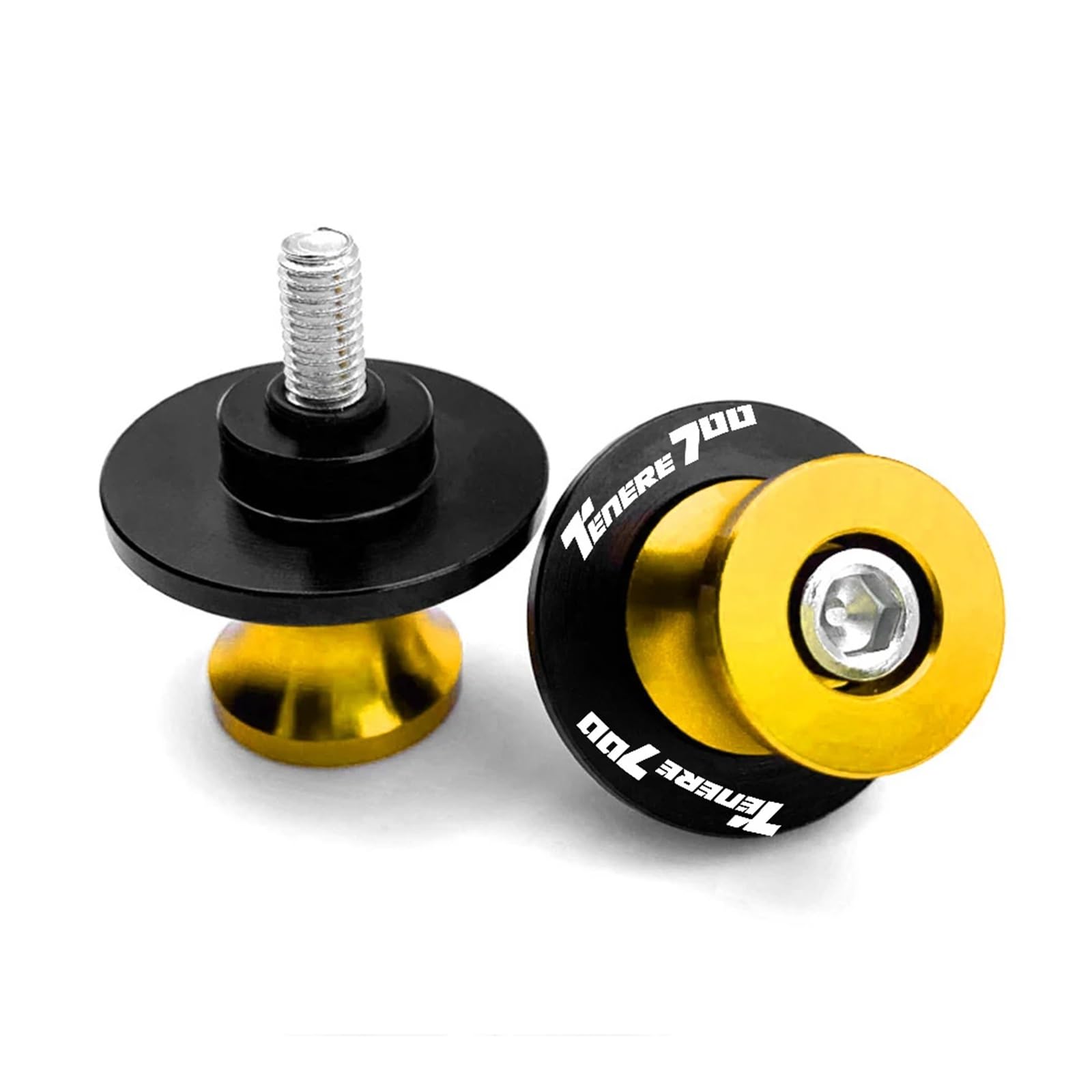 Fsjgbnhokvn Yellow Motorcycle Paddock Stand Spool Sliders For Tenere700 Xtz690 2019-2023 Motorcycle Accessories 6Mm Swingarm Spool Slider Stand Screws(Yellow)