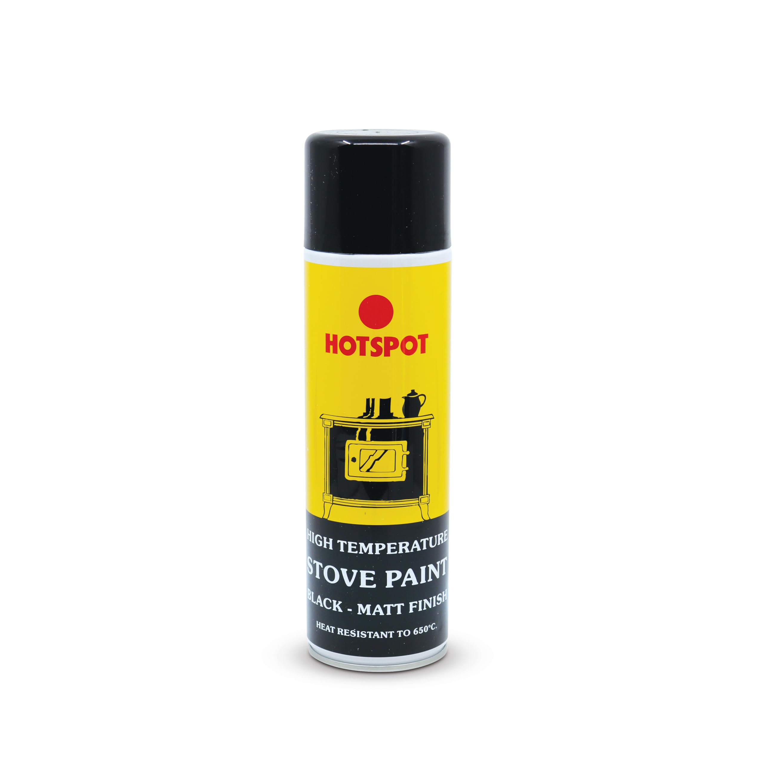 Hotspot Stove Paint Matt Black 450ml Aerosol- High-Temperature Resistant Coating for Stoves, Grates, and Fireplaces – Durable and Long-Lasting Finish