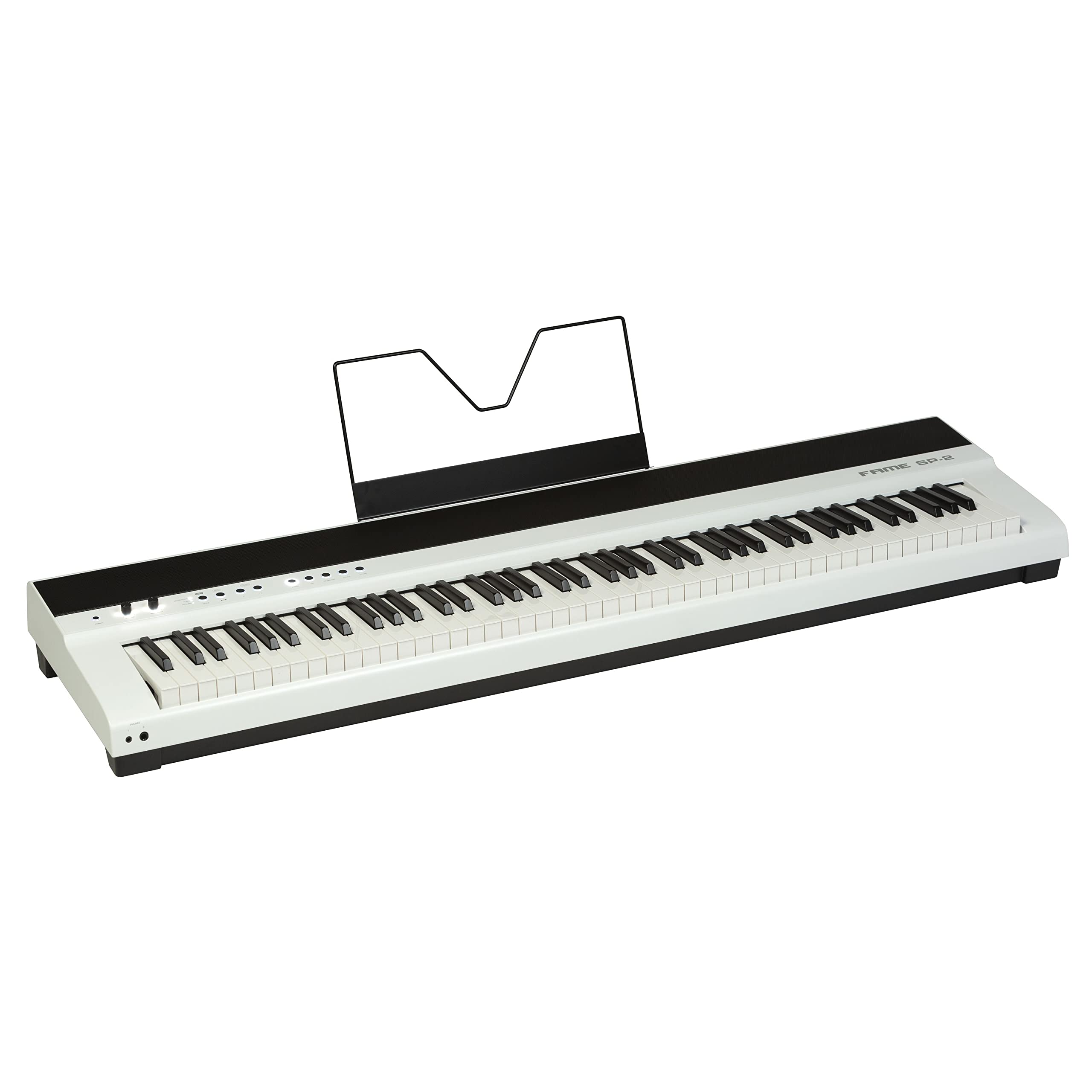 Fame SP-2 BW Stagepiano, 88 Tasten Hammermechanik, 192 Stimmen, 2x 20 Watt Stereo Lautsprecher, 25 Sounds, 50 Begleitrhythmen