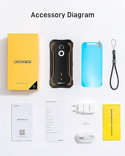Miniatura 8 de DOOGEE Smartphone robusto 2022 S51 NFC Android 12 teléfono resistente, 4 GB+64 GB SD 512 TB, batería de 5180 mAh, SIM dual 4G, IPS HD de 6.0