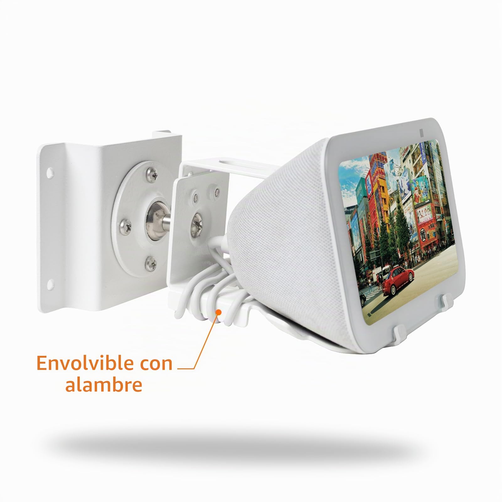 shinar Soporte de Pared de Metal para Sh0w 5 (3ª generación), Giratorio hasta 360°, inclinable -50°/+50°, Accesorio para Sh0w 5 3ª generación con gestión de Cables, Color Blanco